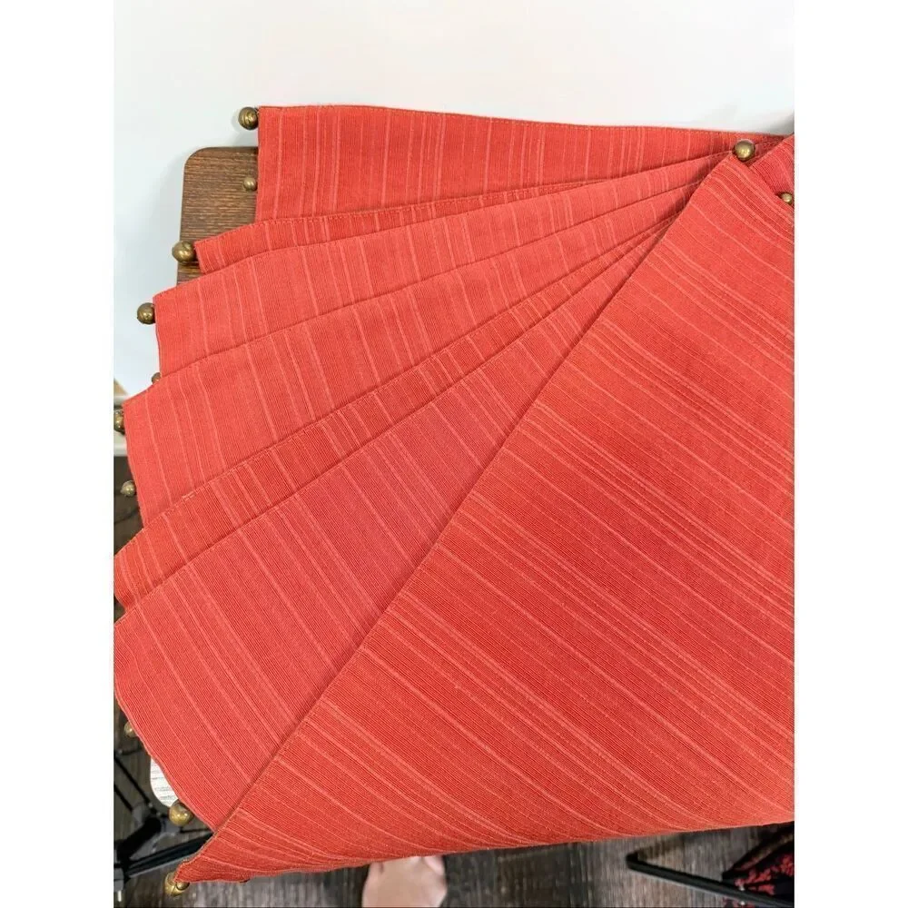 Unbranded Tableware Placemats Cloth Backing 8 Pieces Orange/brown beading detail